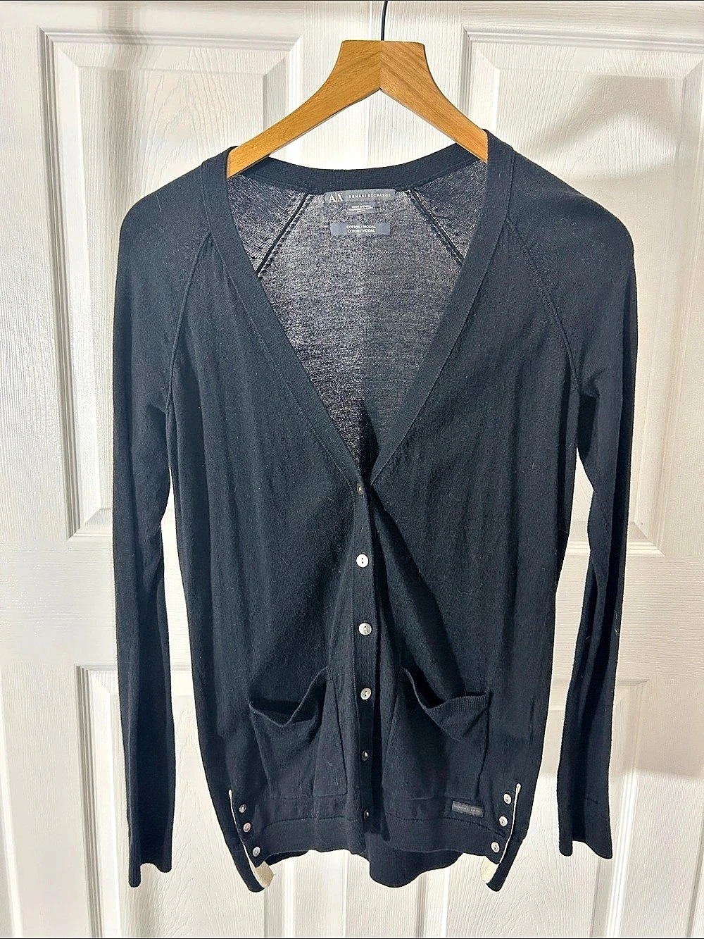 Armani Exchange Black Cotton Modal Cardigan Like New XS